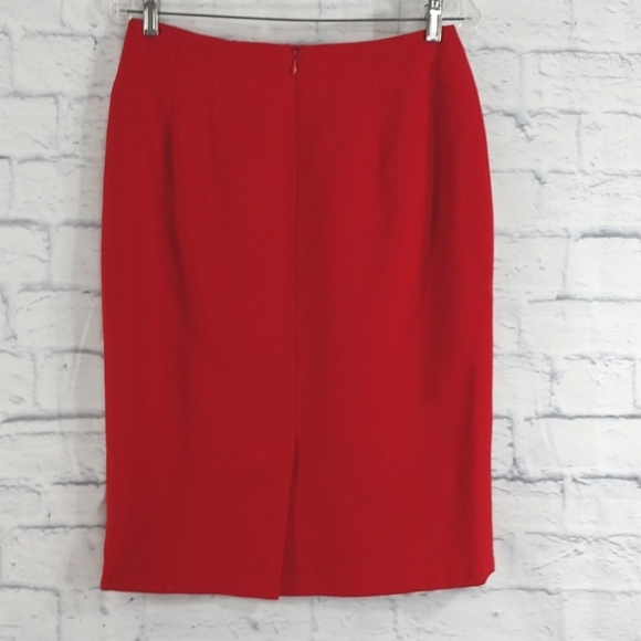 🔵BOGO FREE🔵 NWT Linda Allard Ellen Tracy Red Wool Skirt Sz 12 - Picture 3 of 6
